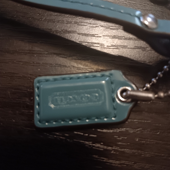 Coach Gray and Teal Wristlet Or Clutch - Picture 7 of 12